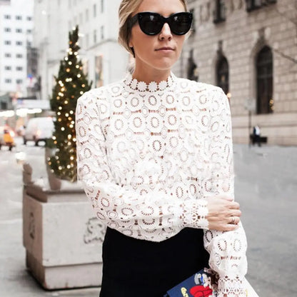 Elégant Chemisier En Dentelle Florale | France-Tendance