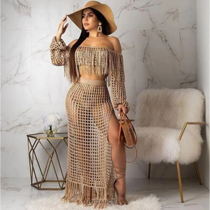 Ensemble Deux Pièces Troué à Franges | France-Tendance