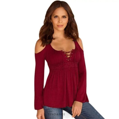 Haut à Lacets épaules Dénudées | France-Tendance