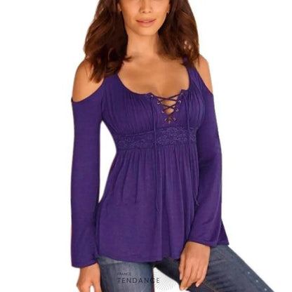 Haut à Lacets épaules Dénudées | France-Tendance