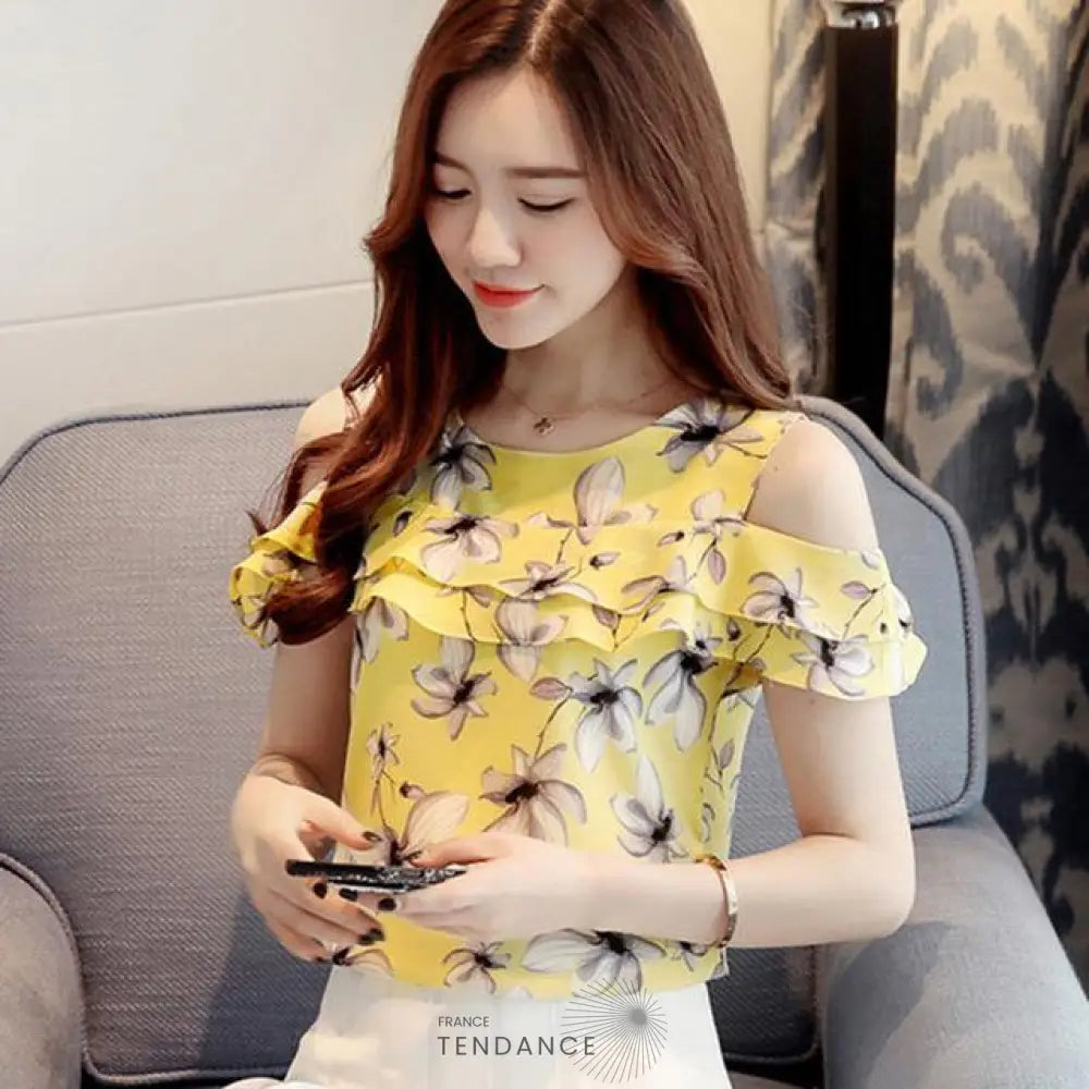 Haut Fleuri Epaules Dénudées | France-Tendance