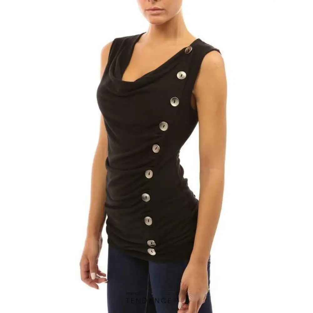 Haut Sans Manches à Boutons | France-Tendance