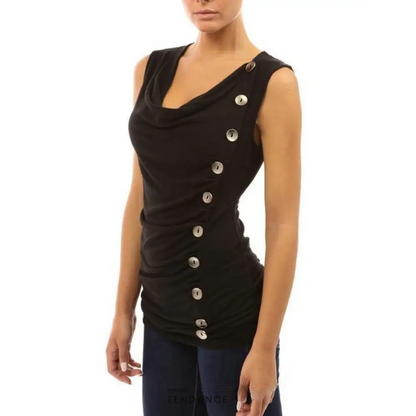 Haut Sans Manches à Boutons | France-Tendance
