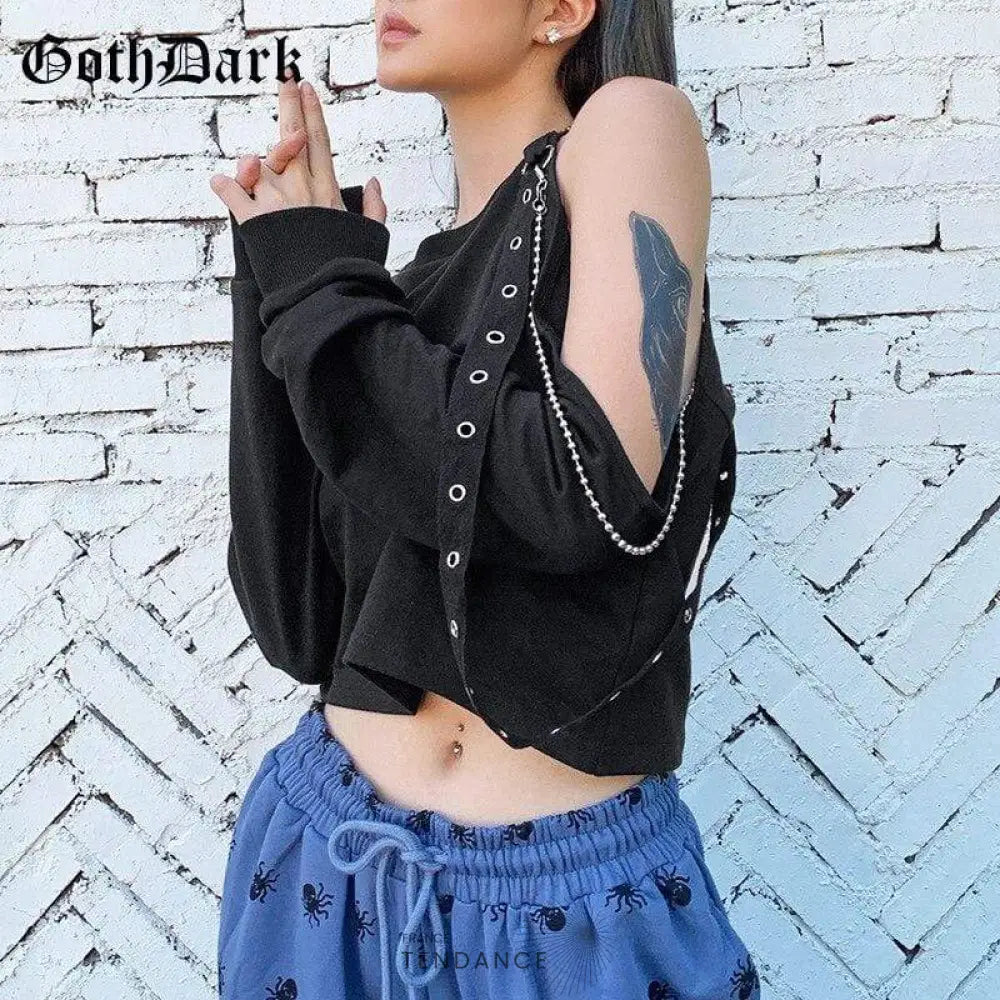 Hoodie Cropped Chains | France-Tendance