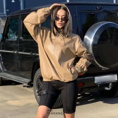 Hoodie Cuir Localina | France-Tendance