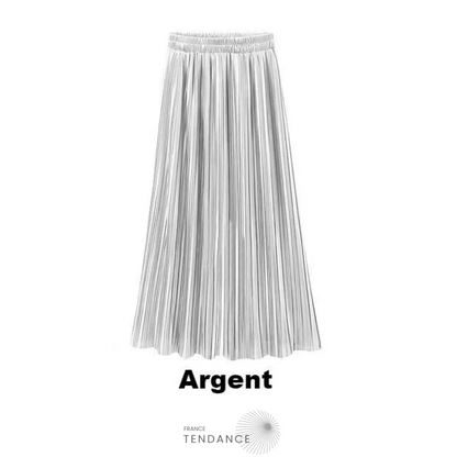 Longue Jupe Plissée Métallique | France-Tendance