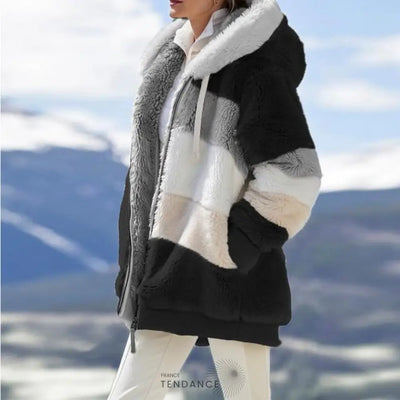 Manteau Multicolore à Capuche | France-Tendance
