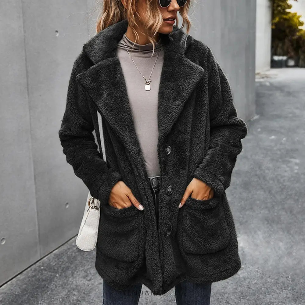 Manteau Polaire Col à Revers | France-Tendance