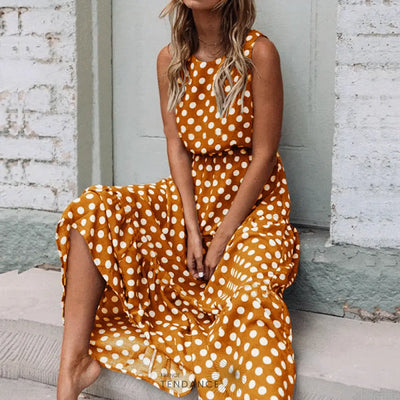 Maxi Robe à Pois | France-Tendance