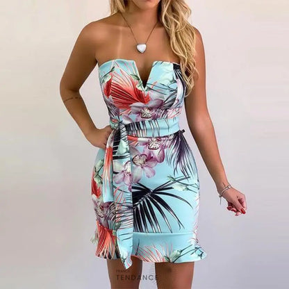 Mini Robe Bustier Fleurie | France-Tendance