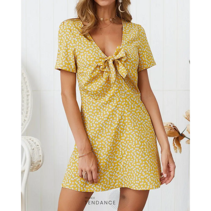 Petite Robe Florale Nouée | France-Tendance