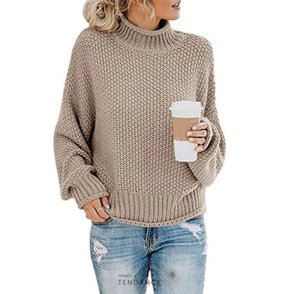 Pull Tricoté à Col Montant | France-Tendance