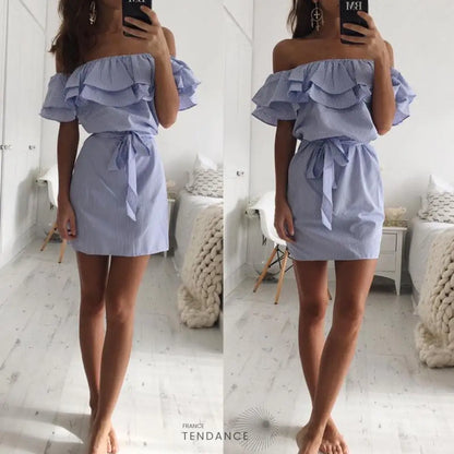 Robe à Volants Effet Chemise | France-Tendance