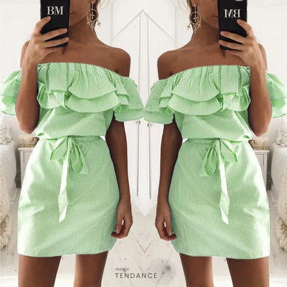 Robe à Volants Effet Chemise | France-Tendance