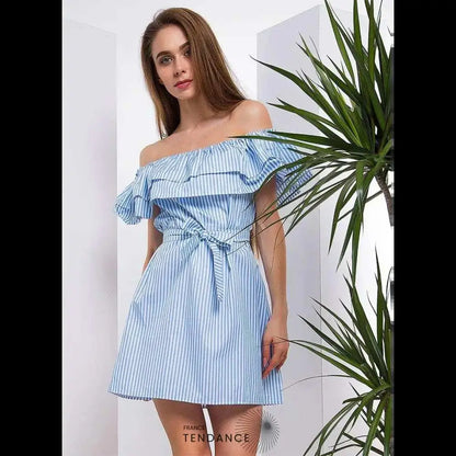 Robe Bardot à Volants | France-Tendance