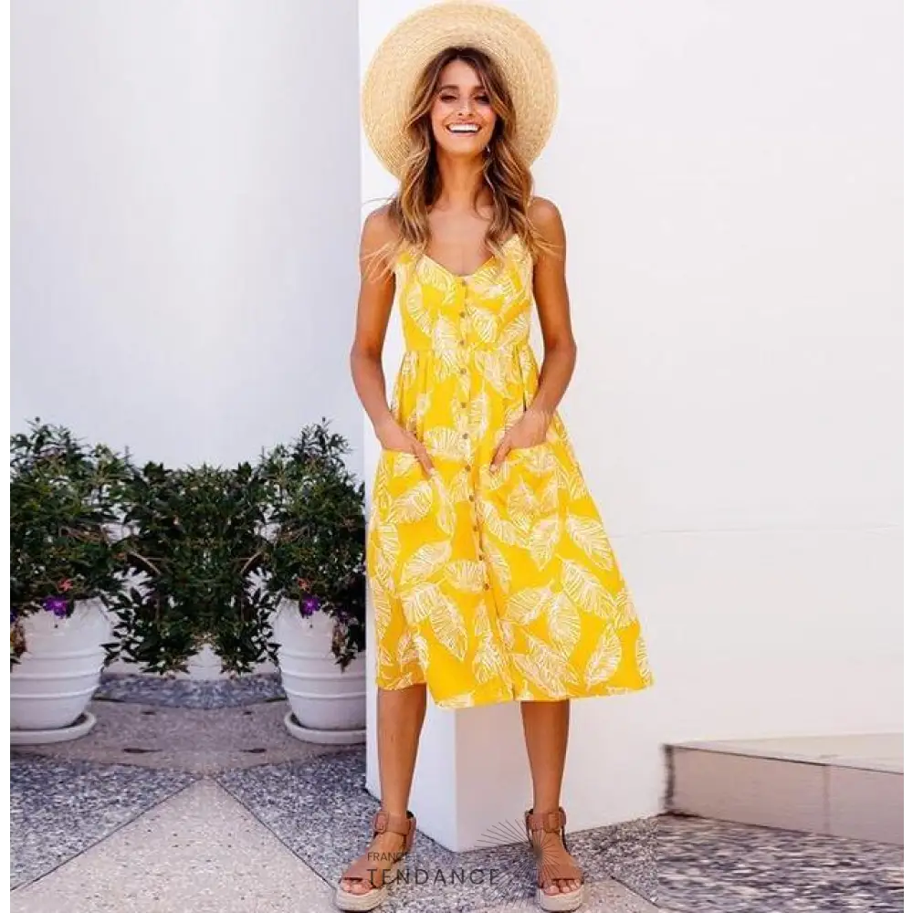 Robe Bohème Midi Imprimée | France-Tendance