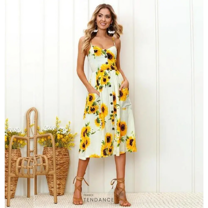 Robe Bohème Midi Imprimée | France-Tendance