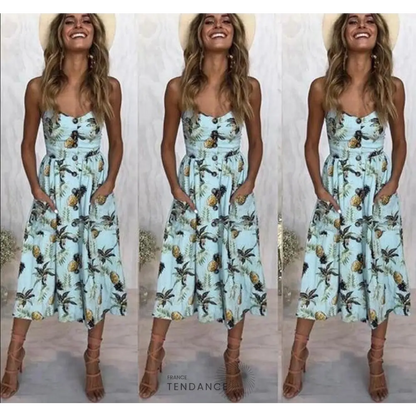 Robe Bohème Midi Imprimée | France-Tendance