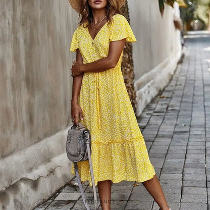 Robe Bohémienne à Volants | France-Tendance