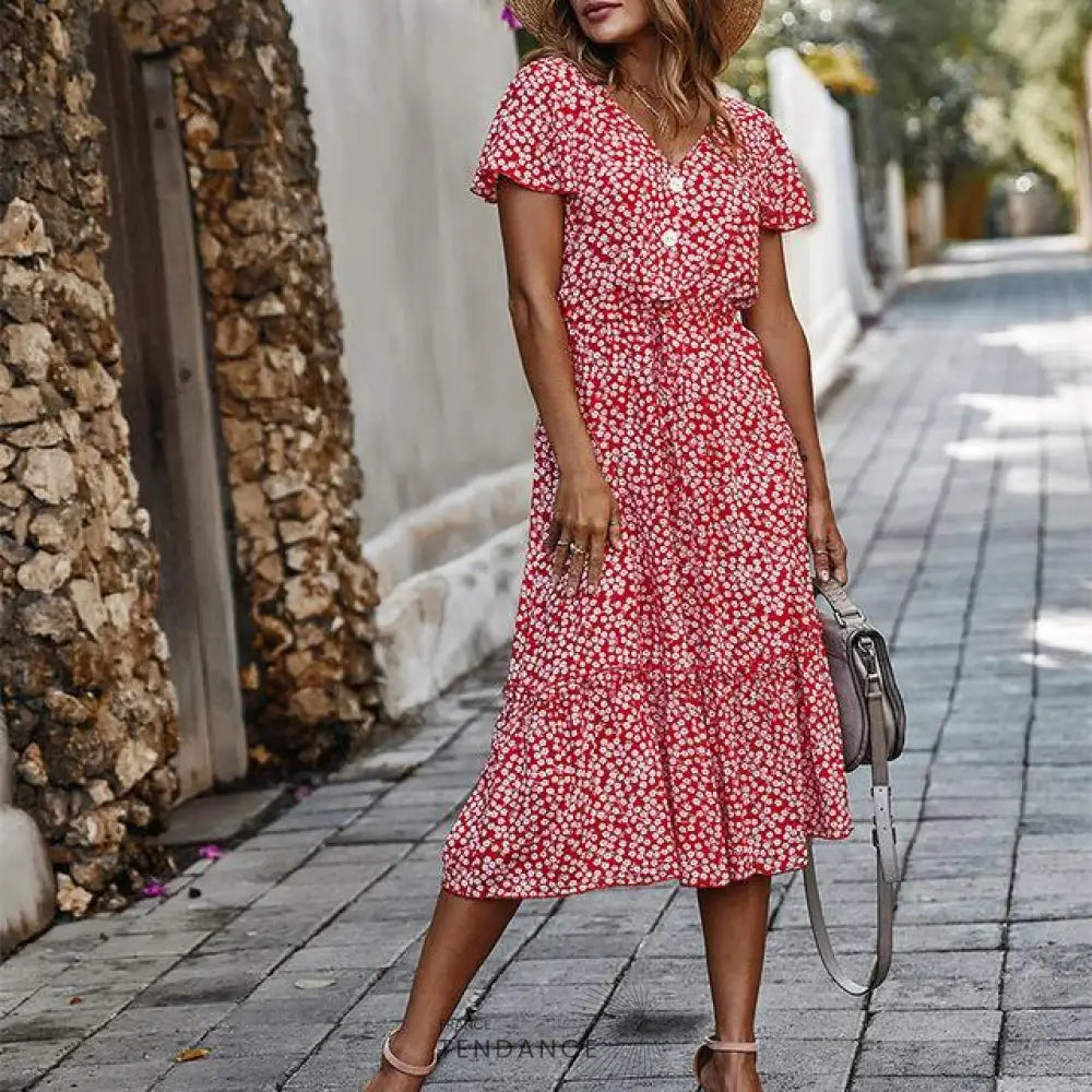 Robe Bohémienne à Volants | France-Tendance