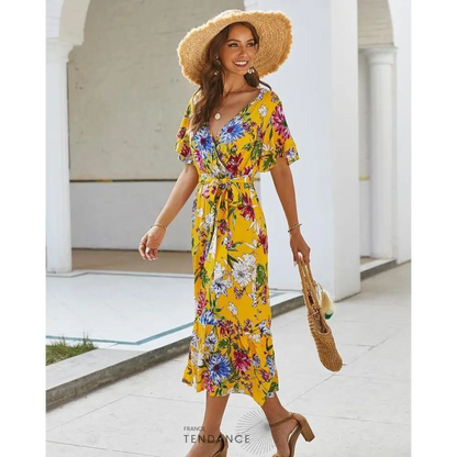 Robe Boho Florale Nouée | France-Tendance