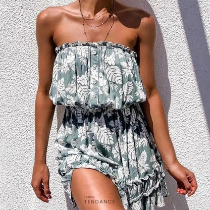 Robe Bustier à Volants | France-Tendance