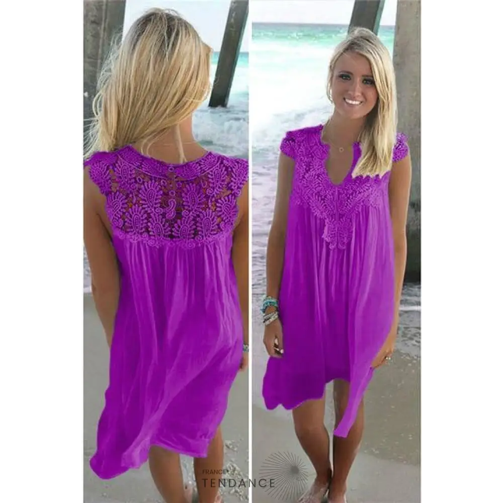 Robe - Détails En Crochet | France-Tendance