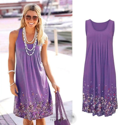 Robe Florale Sans Manches | France-Tendance