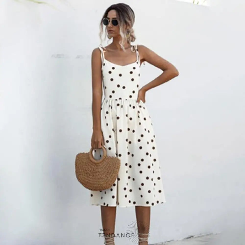Robe Midi à Pois | France-Tendance