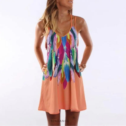 Robe plumes Bohèmes | France-Tendance