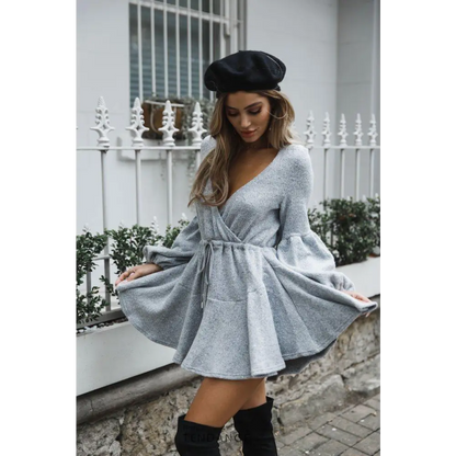 Robe Pull à Manches Bouffantes | France-Tendance