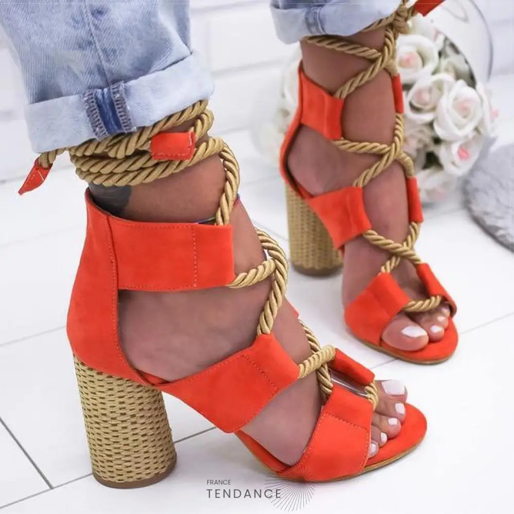 Sandales Colorées Effet Corde | France-Tendance