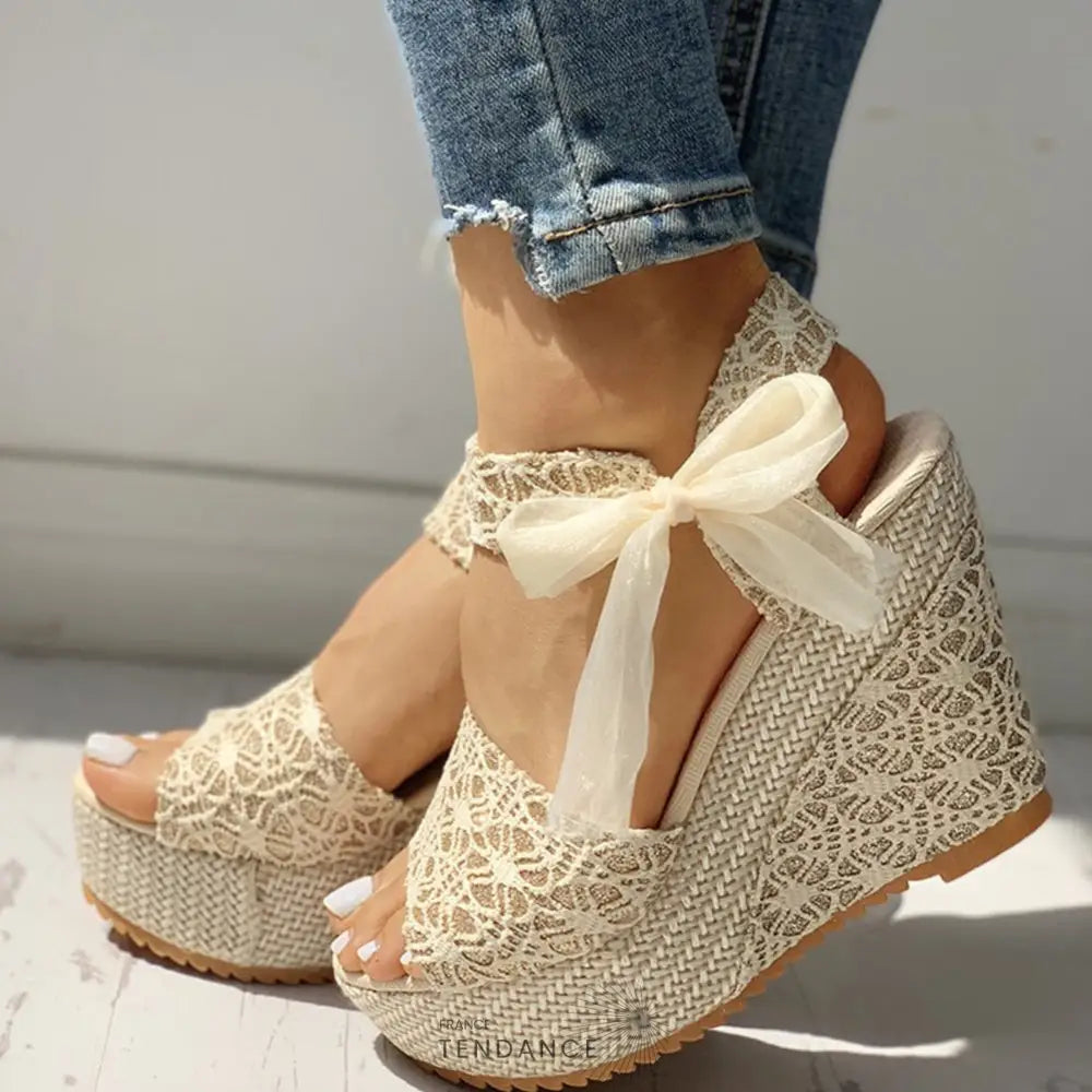 Sandales Compensées ’fleur De Soie’ | Tendance N°1 été 2022