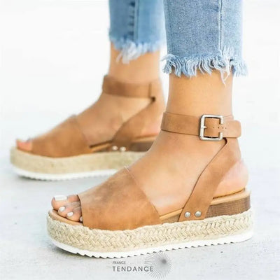 Sandales Plateforme Effet Corde | France-Tendance