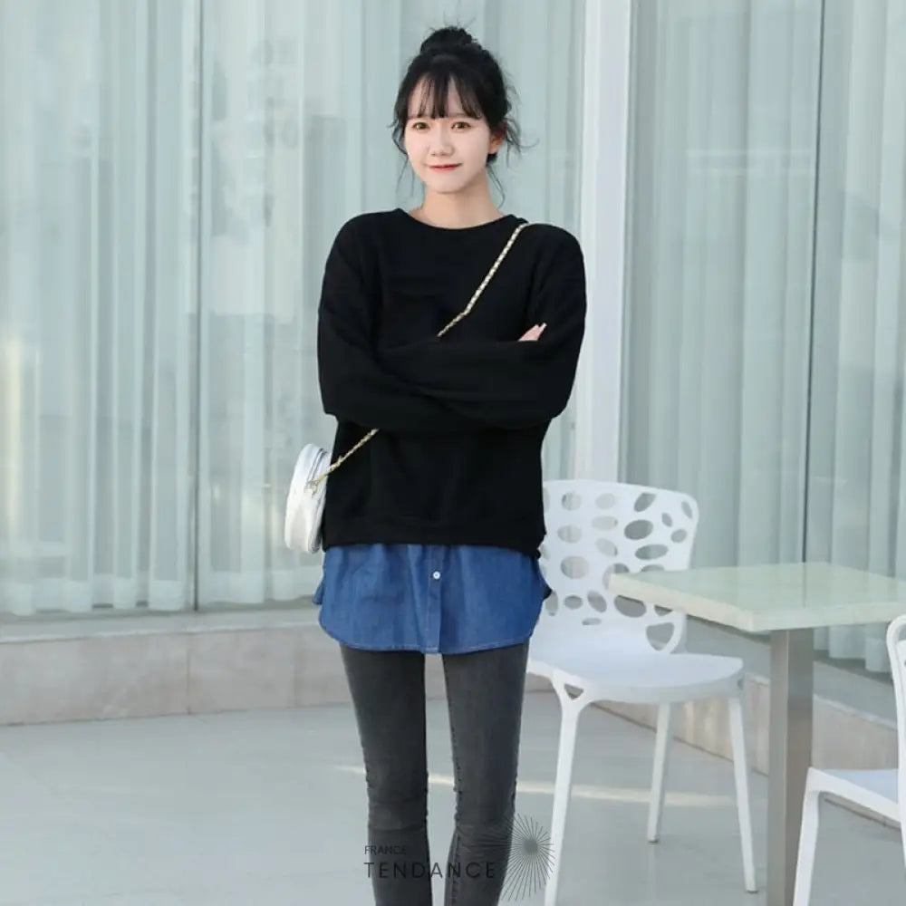 SKIRV™ | Jupe Bas de Chemise Style Jeans Denim |