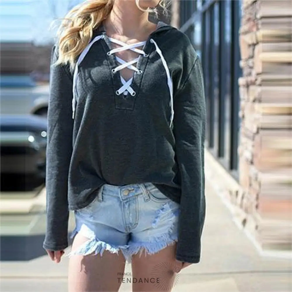 Sweat à Lacets - Nouvelle Collection | France-Tendance