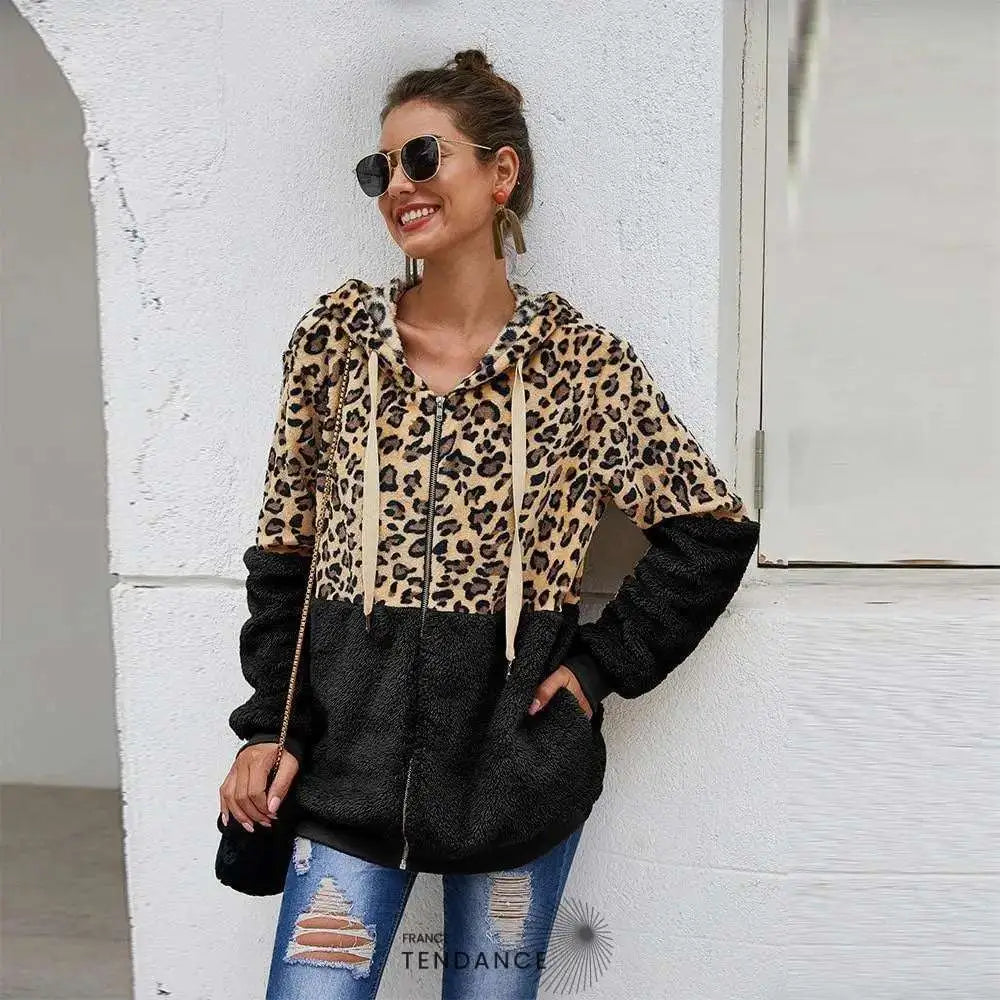 Sweat Léopard à Fermeture | France-Tendance