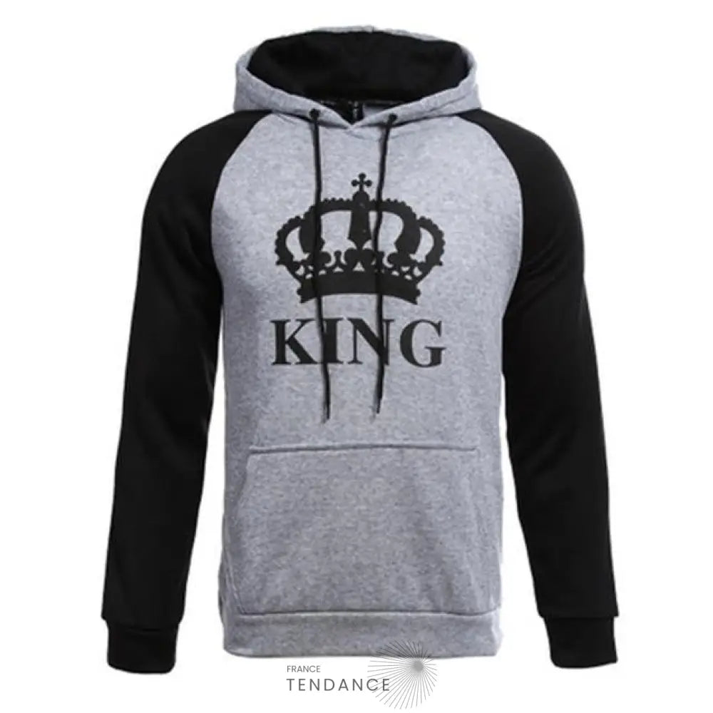 Sweats à Capuche Noir & Gris | France-Tendance