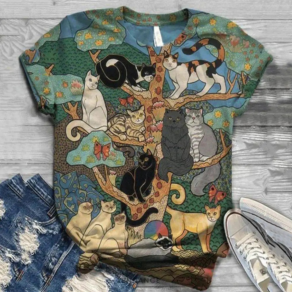 T-shirt Imprimé à Col Rond | France-Tendance