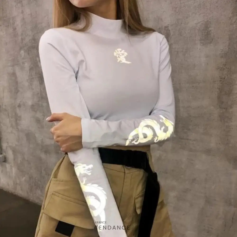 T-shirt Long Dragon Reflective | France-Tendance