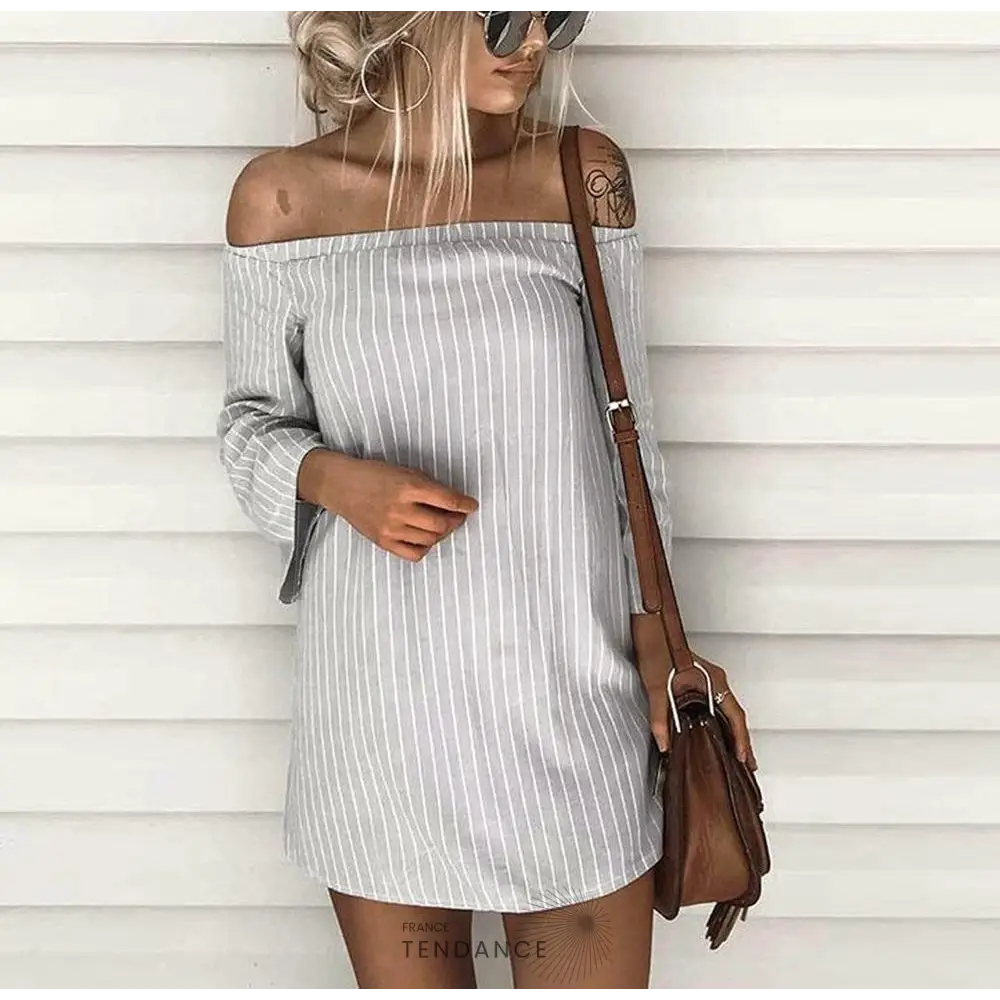 Tunique Rayée Bardot | France-Tendance